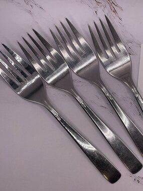 Oneida Accent Stainless Steel Dessert Forks Set of 4 Replacement Vintage